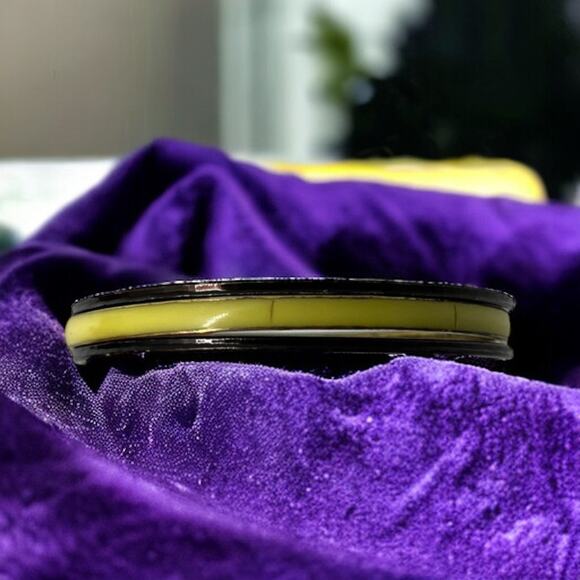 Vintage 70s Bangle Set Black Yellow-Green Mod Stackable Bracelets 3 Piece - Picture 8 of 8